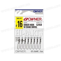 Вирбели Owner Sinker Hook W Crane Swivel